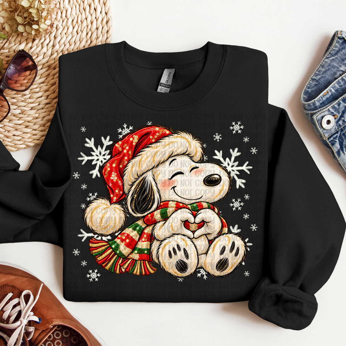 Snoop heart hands with snowflakes (VP) DTF Transfer