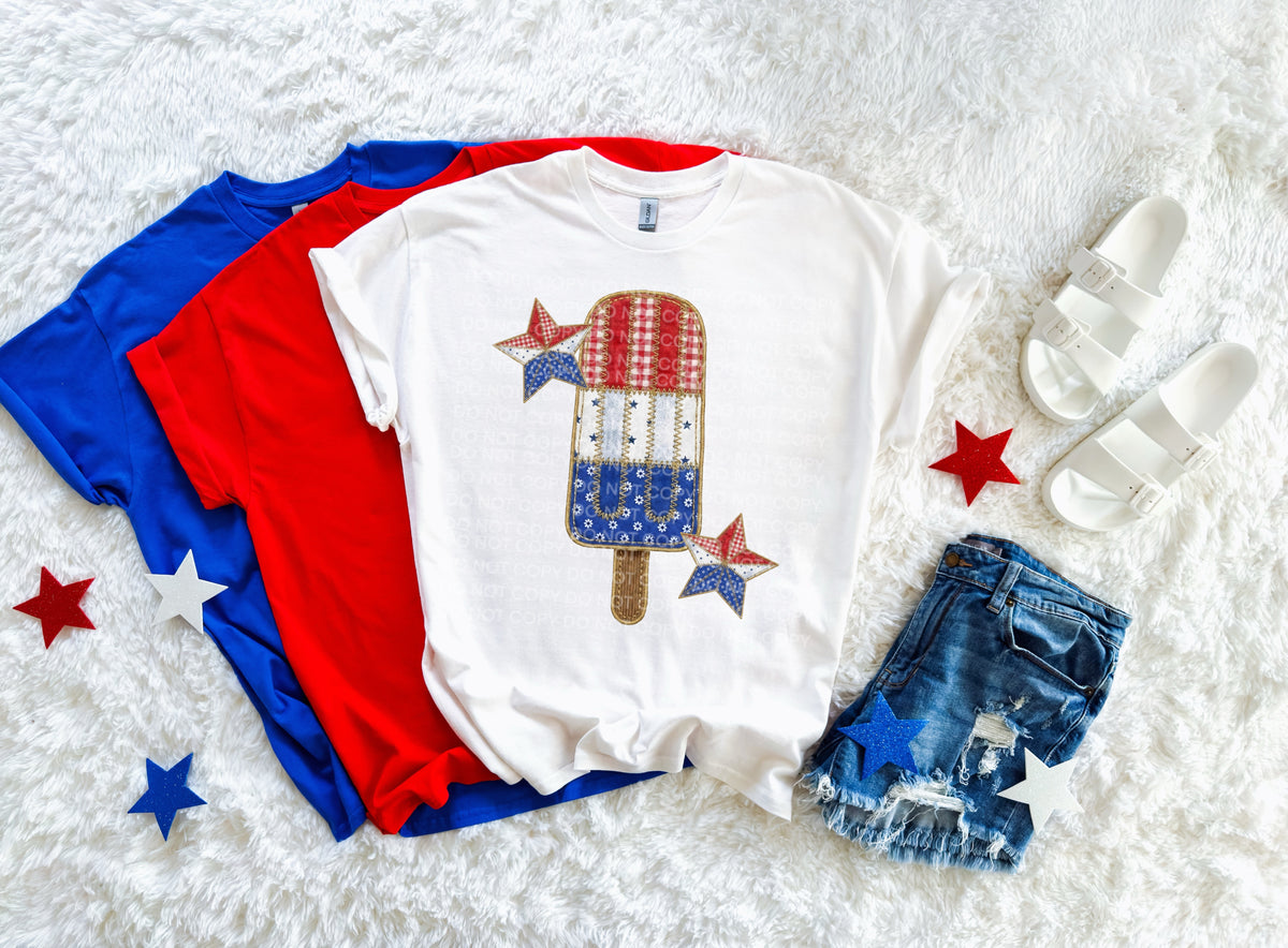 Red white and blue popsicle and stars (SCG) DTF Transfer