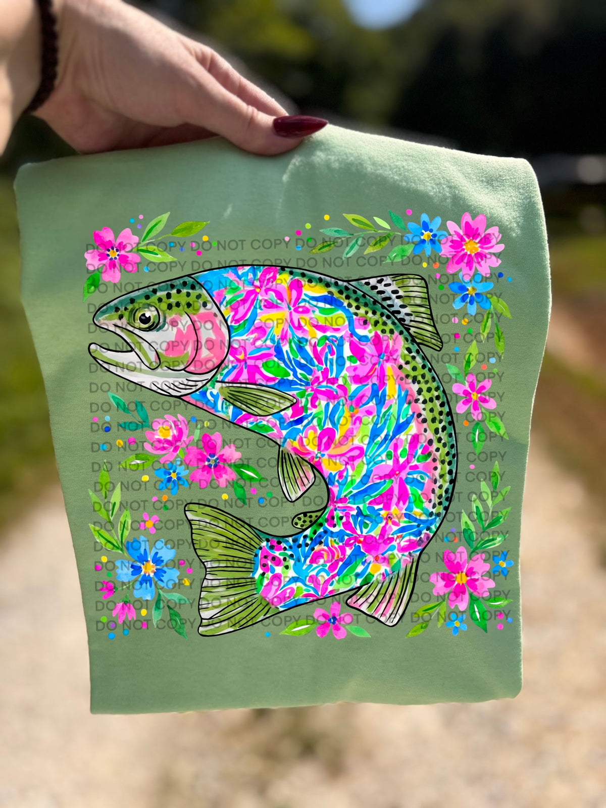 Floral fish in floral frame (SCG) DTF Transfer