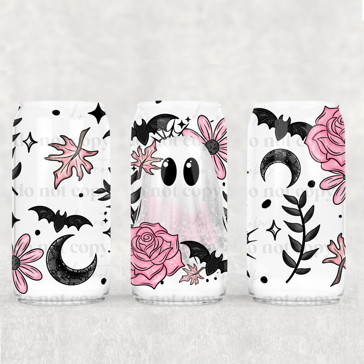 2013 ghost with pink flowers (CSC) UV DTF WRAP
