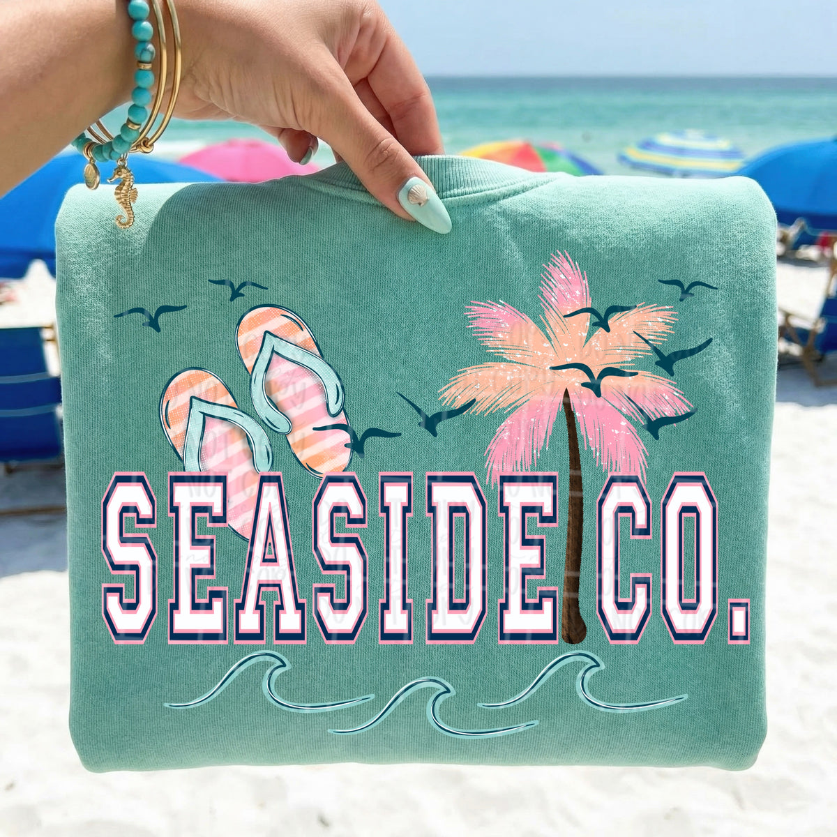 Seaside Co. flipflops (Virgo) DTF Transfer