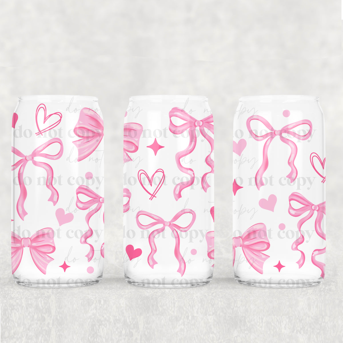 2037 pink bows and hearts (CSC) UV DTF WRAP
