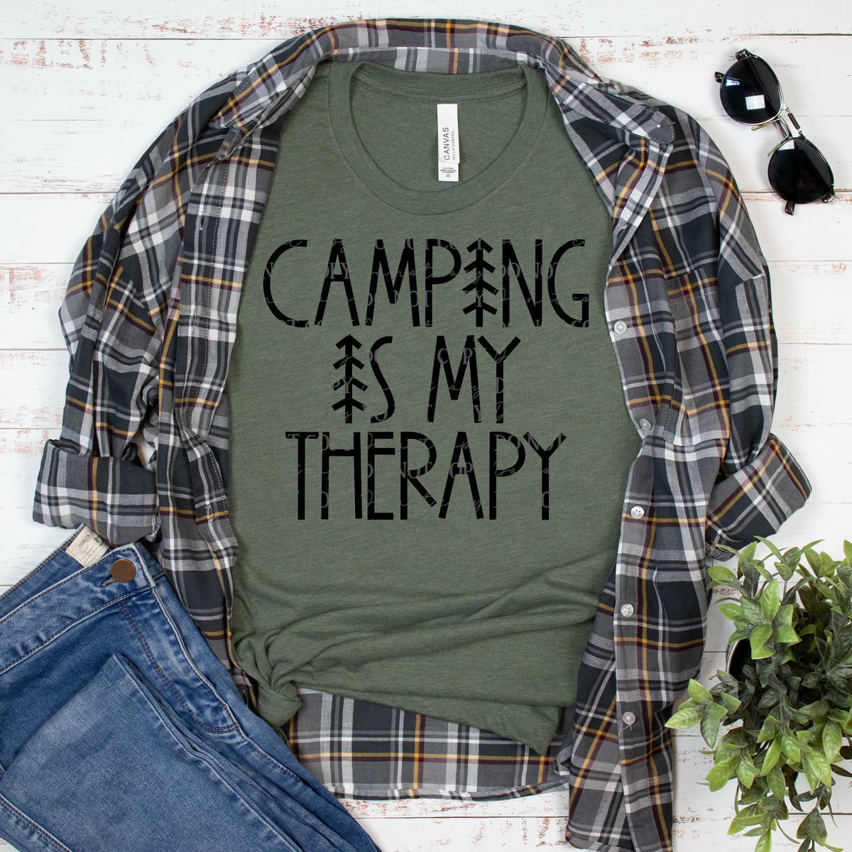 Camping is my therapy BLACK (ABD) DTF transfer