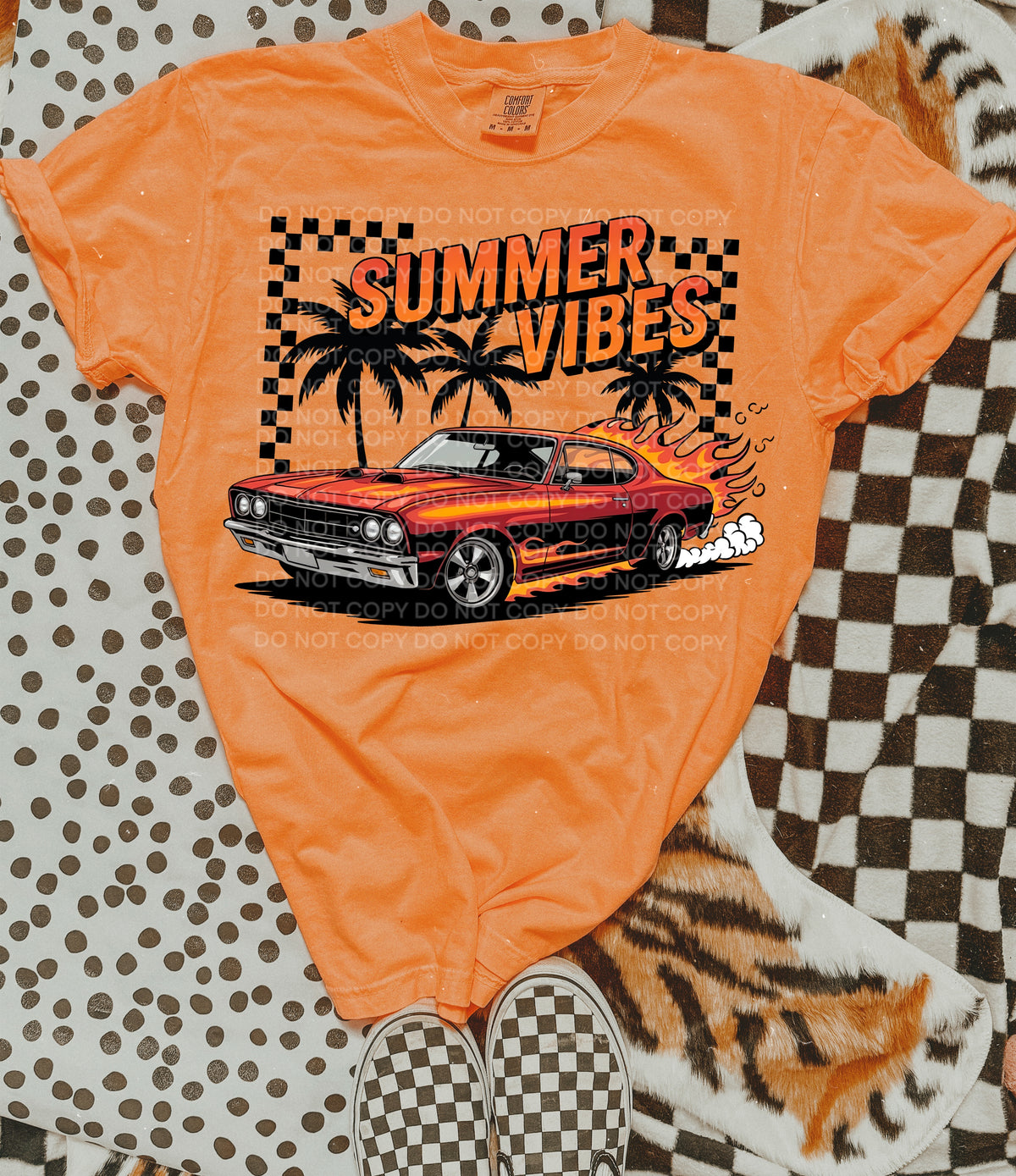 Summer Vibes Orange Car (SCG) 102097 DTF transfer