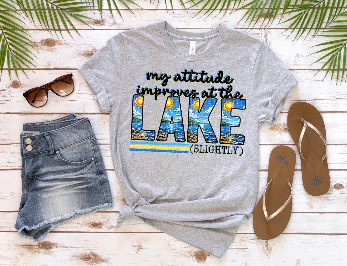my attitude improves at the lake (DD) dtf transfer