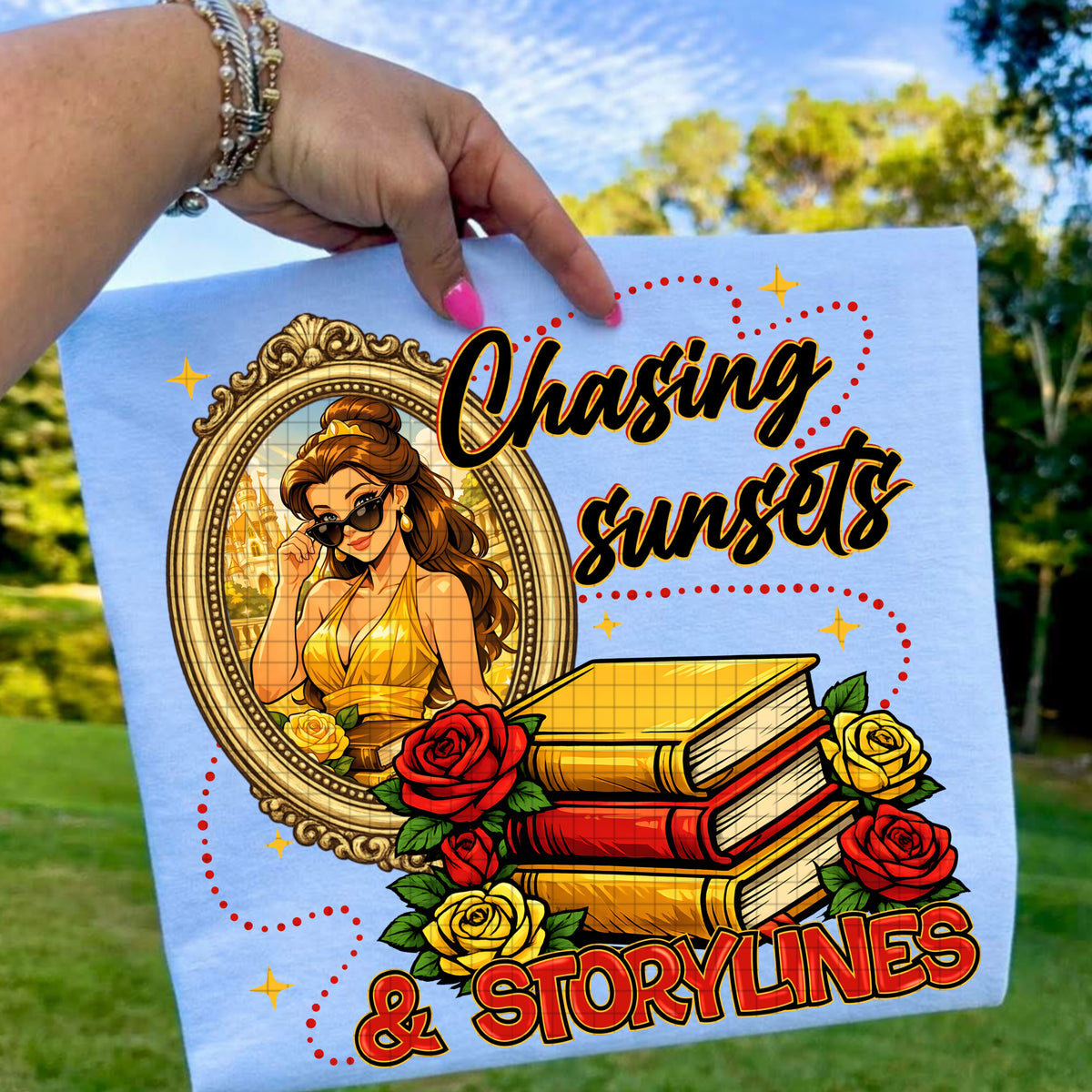 Chasing sunsets & storylines (DD) DTF Transfer