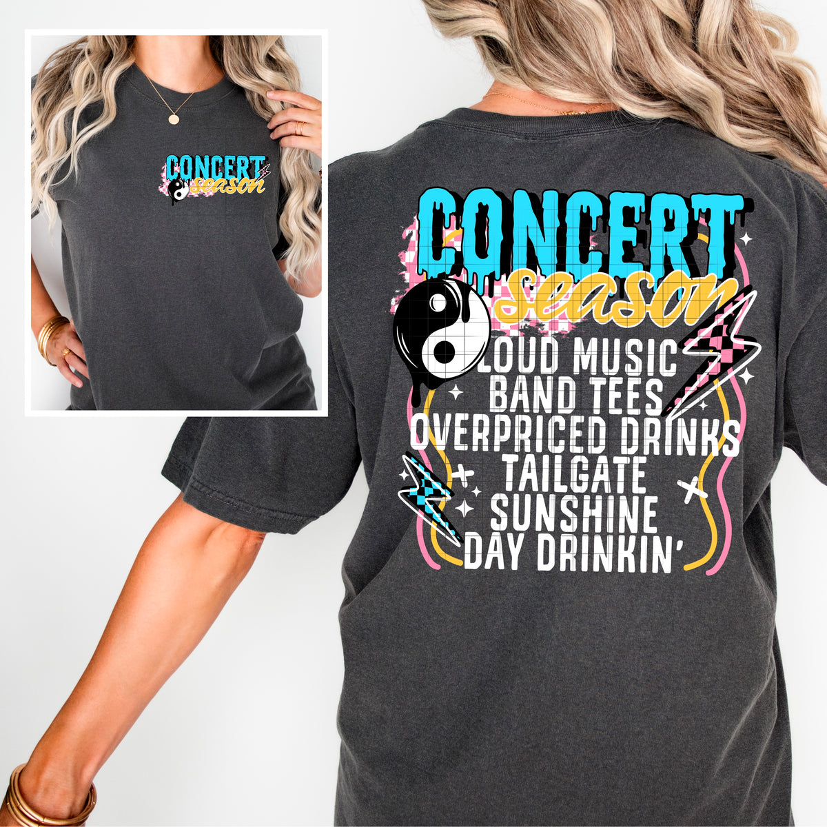 Concert season white BACK ONLY (CSC) 107155 DTF transfer