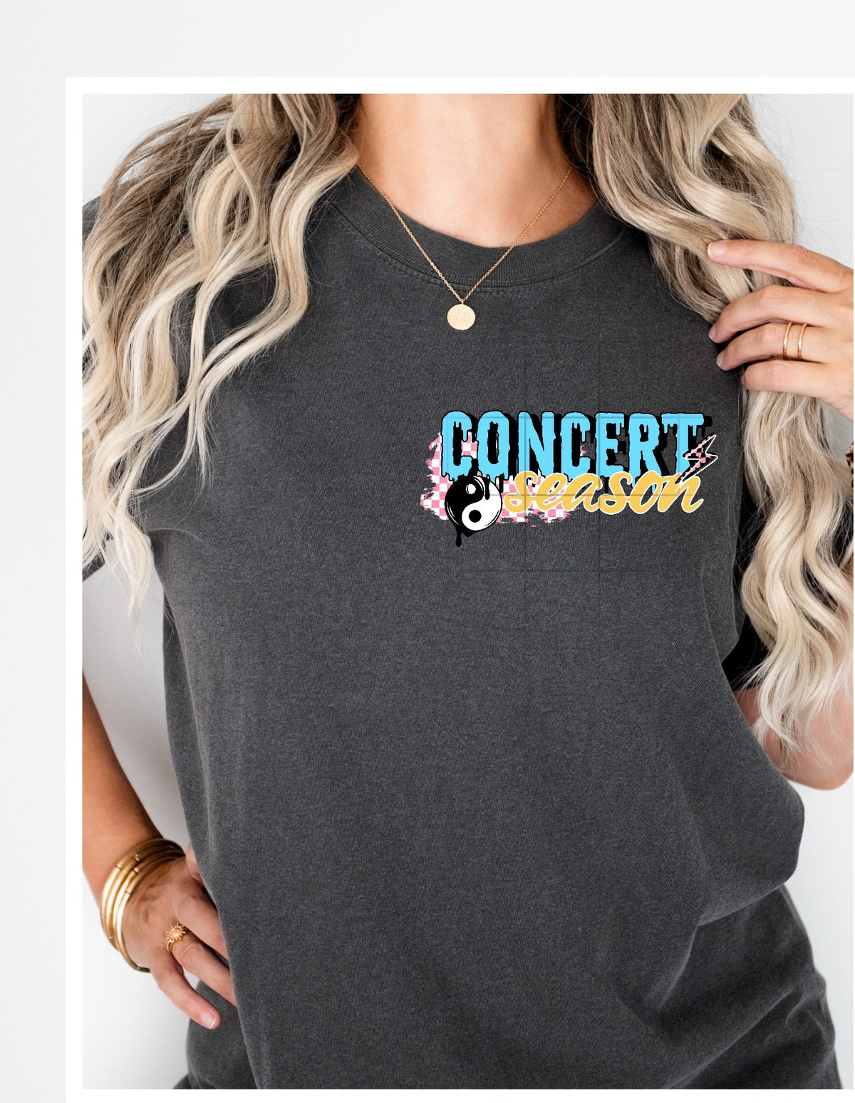 Concert season white details pocket (CSC) 107157 DTF transfer