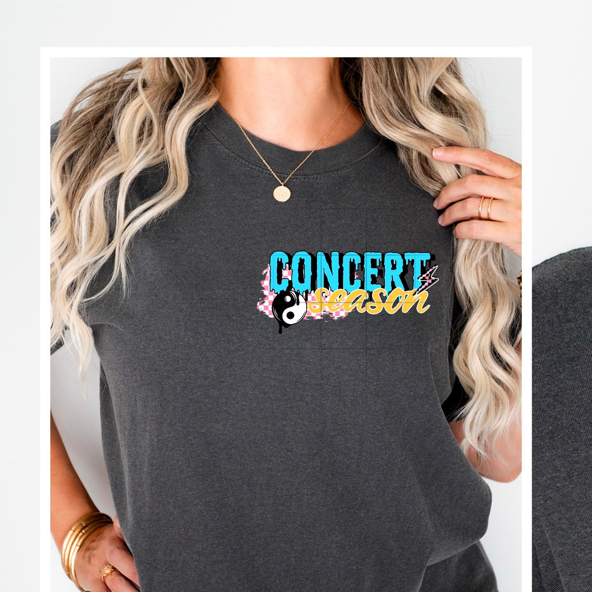 Concert season white accents POCKET (CSC) DTF transfer