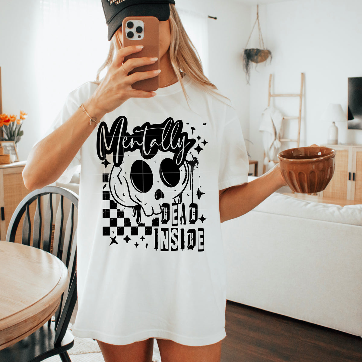 Mentally dead inside BLACK (CSC) 107160 DTF transfer