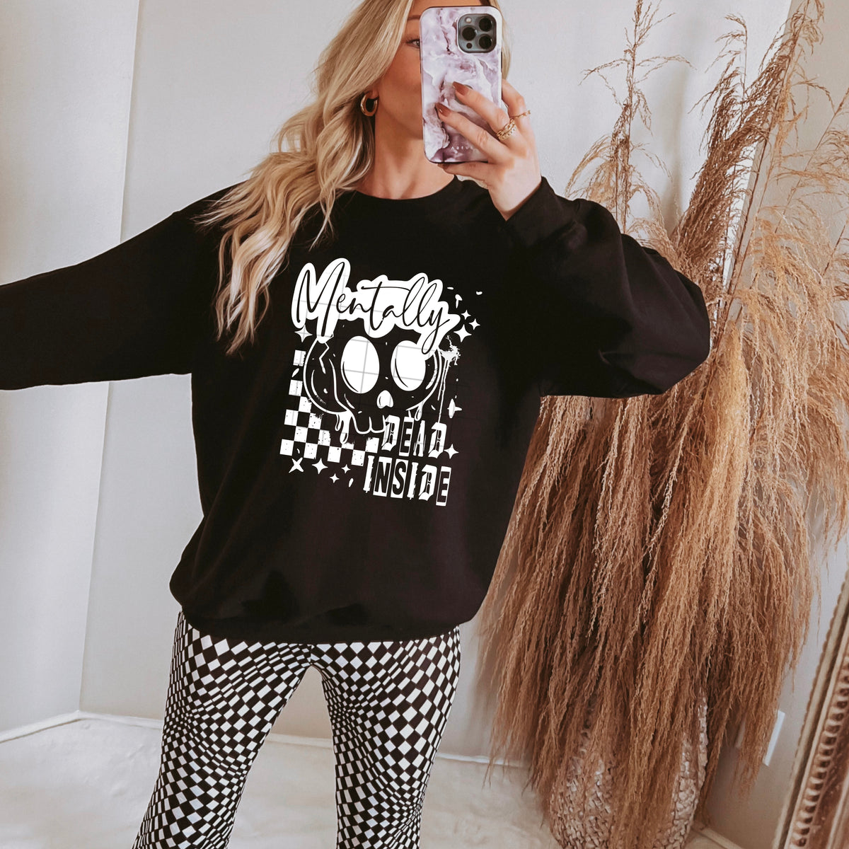 Mentally dead inside WHITE (CSC) 107161 DTF transfer