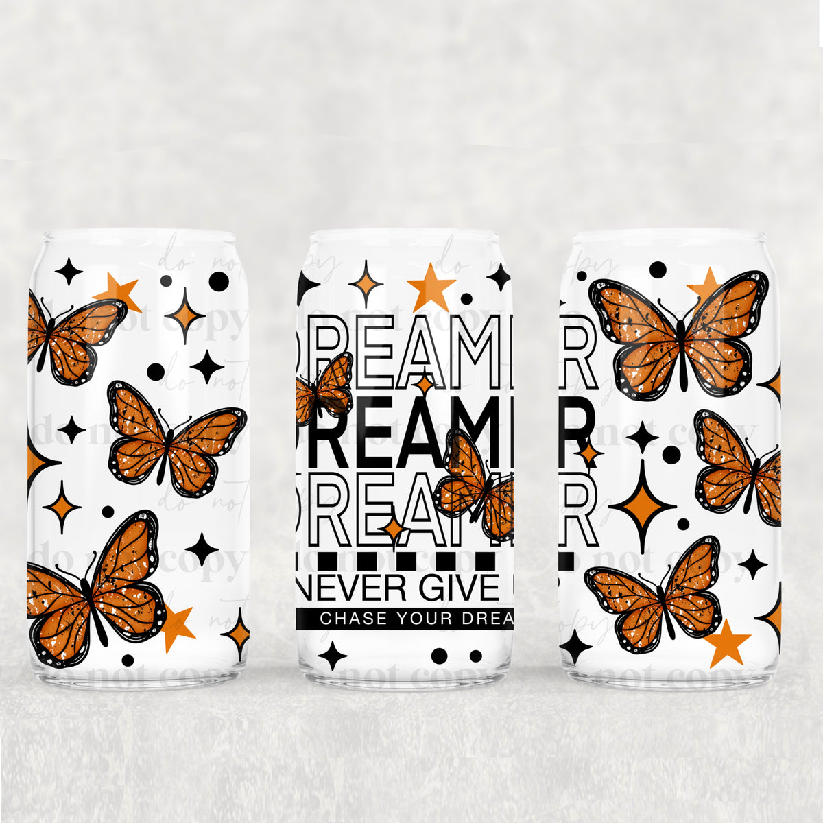 never give up chase your dreams 2141 (CSC) UV DTF WRAP