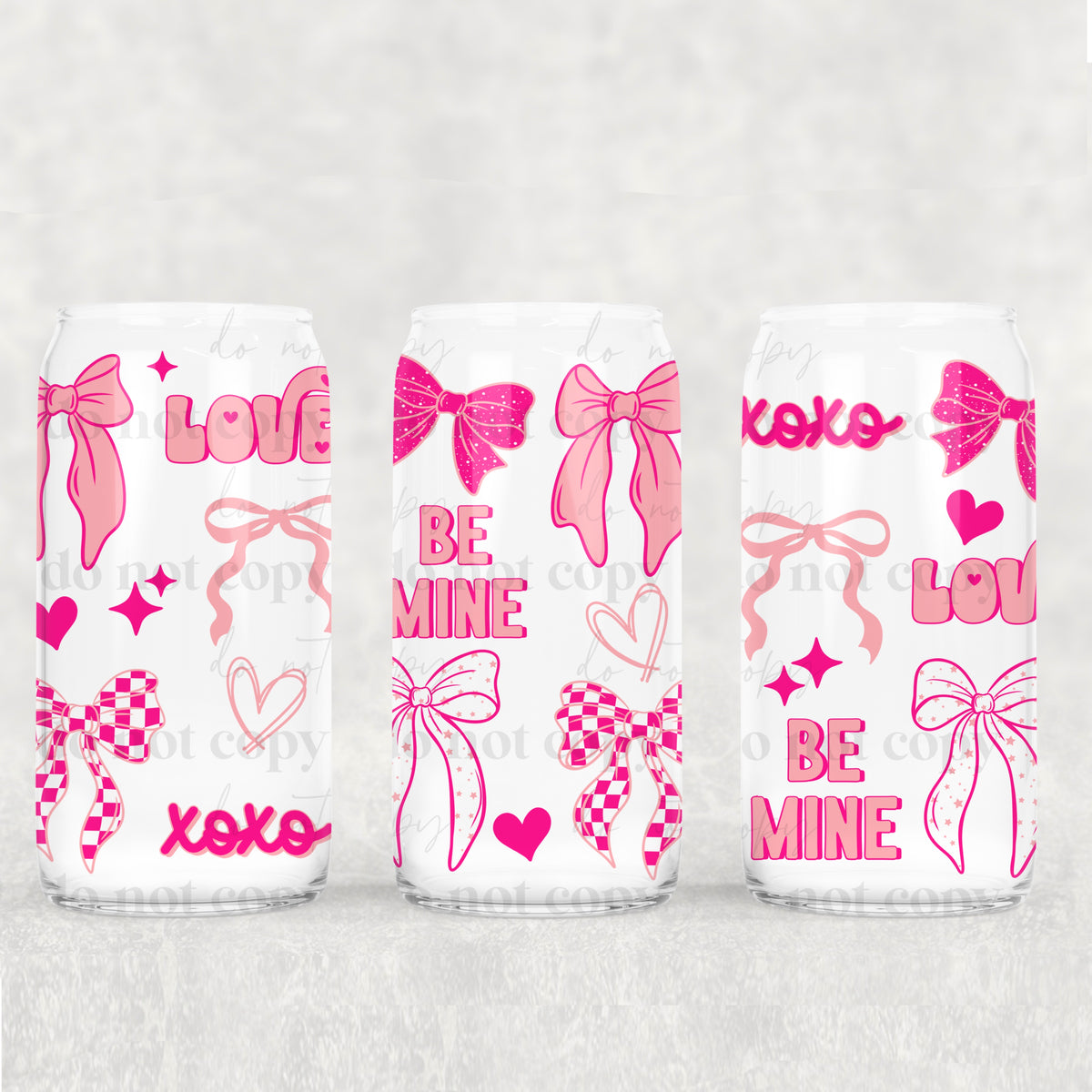 love be mine pink bows 2143 (CSC) UV DTF WRAP