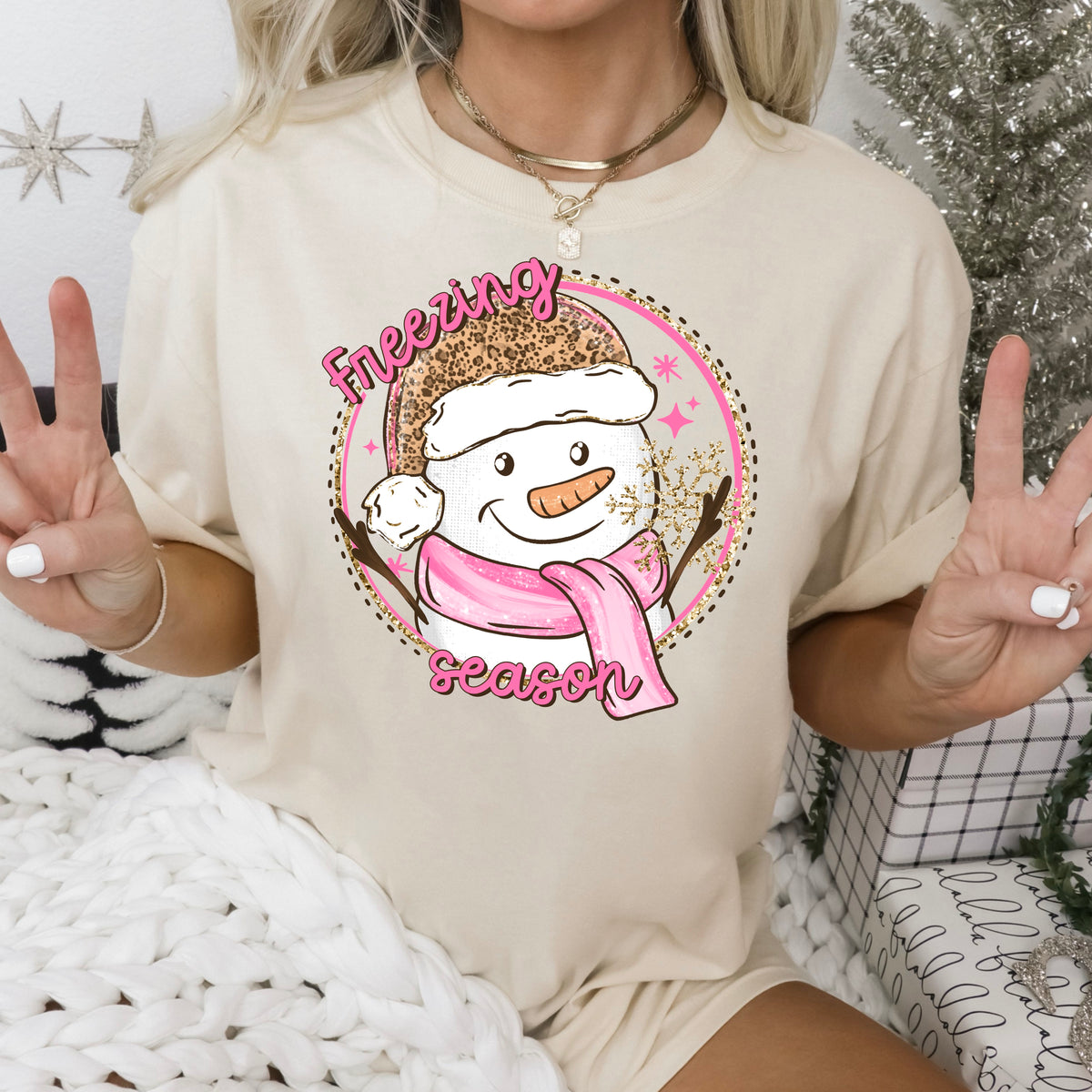 Freezing snowman circle (csc) DTF Transfer
