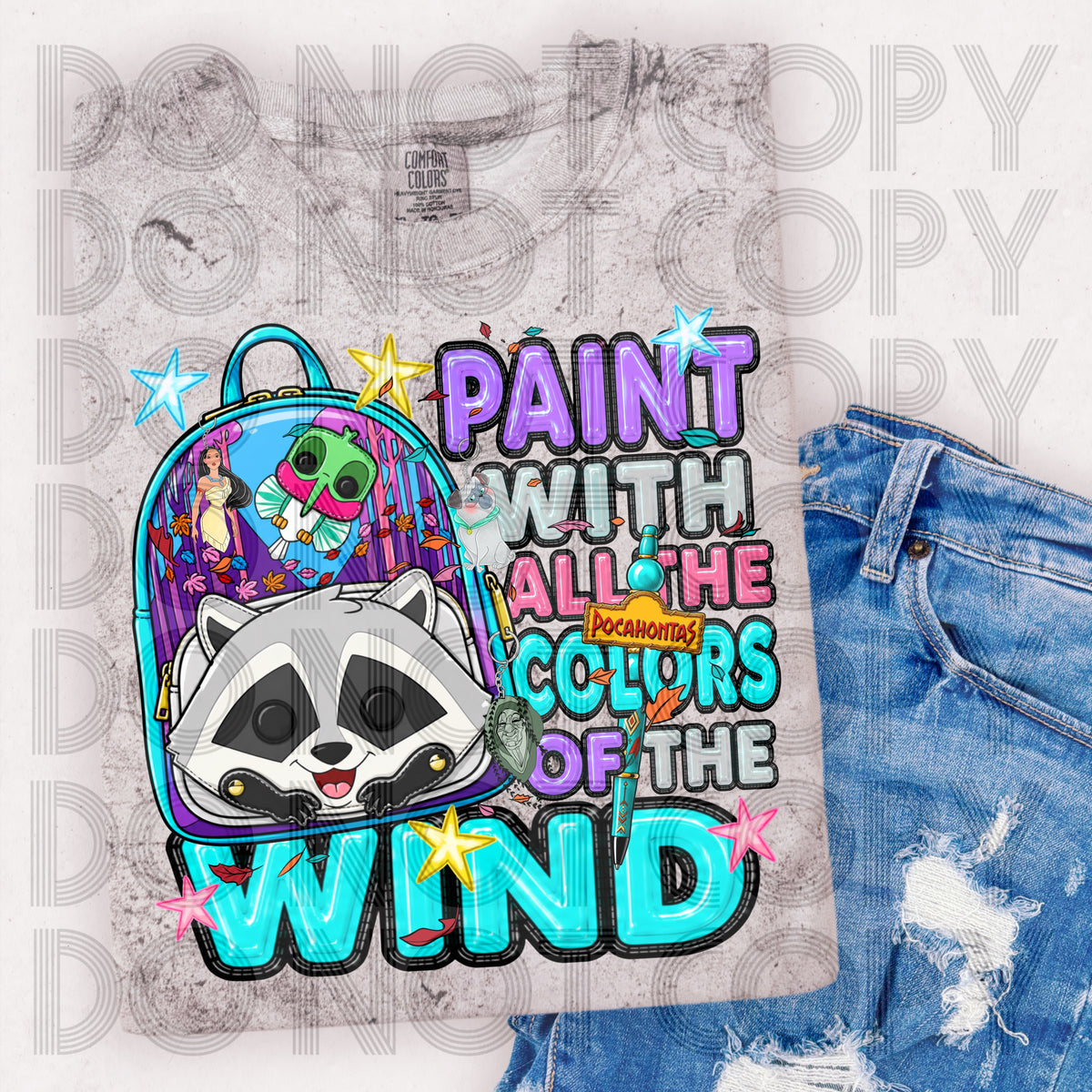 Paint with all the colors of the wind backpack (RHD) DTF Transfer
