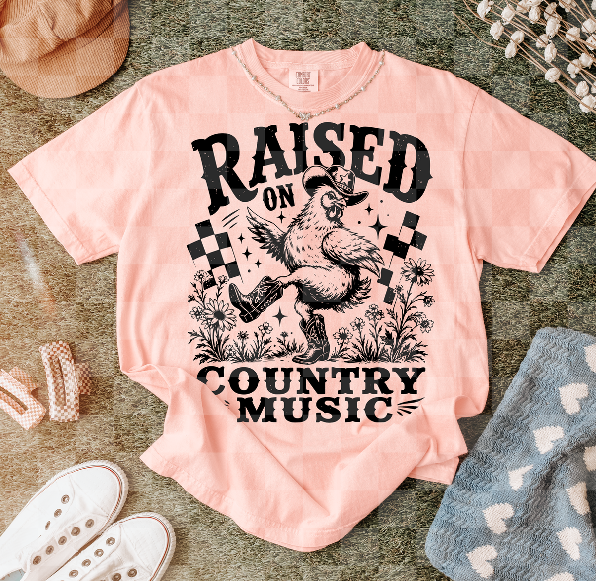 Raised on country music (Unhinged) DTF Transfer