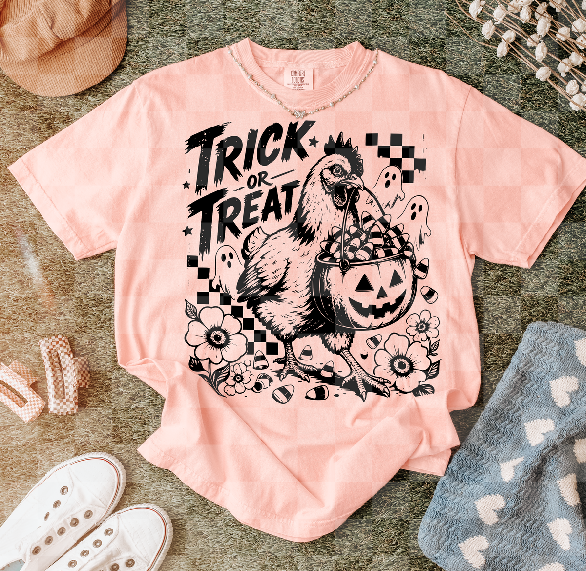Trick or treat chicken (Unhinged) DTF Transfer