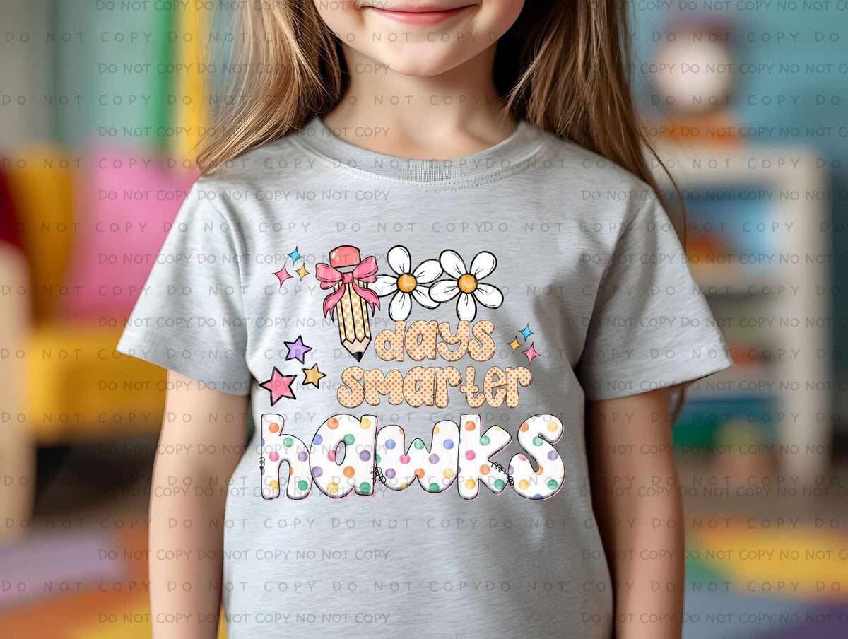 100 Days Smarter Hawks 78353 DTF Transfer