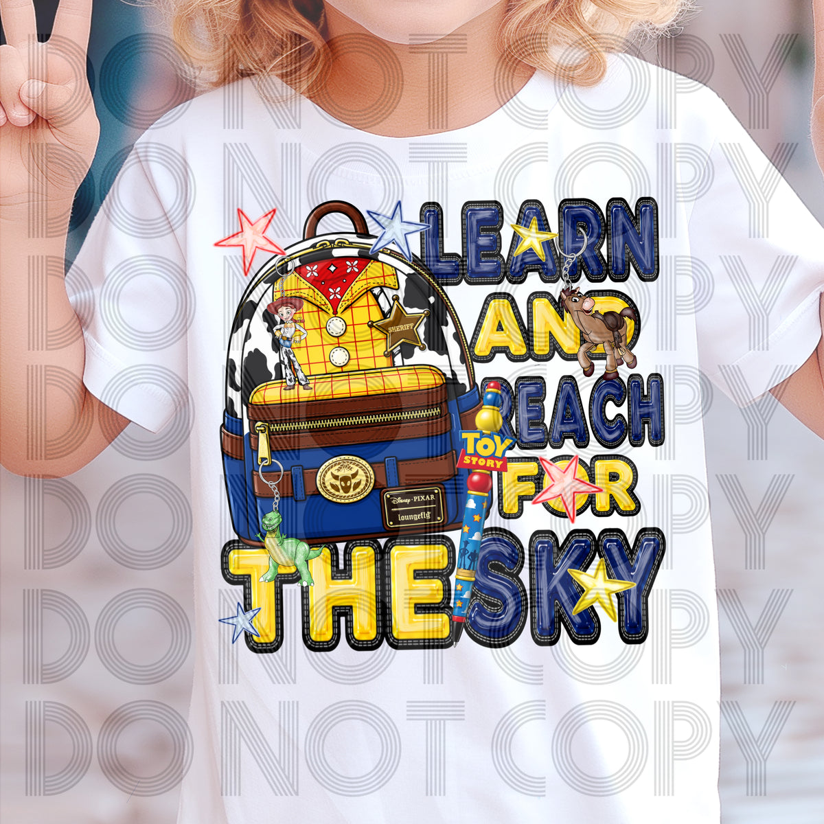 Learn and reach for the sky backpack (RHD) DTF Transfer