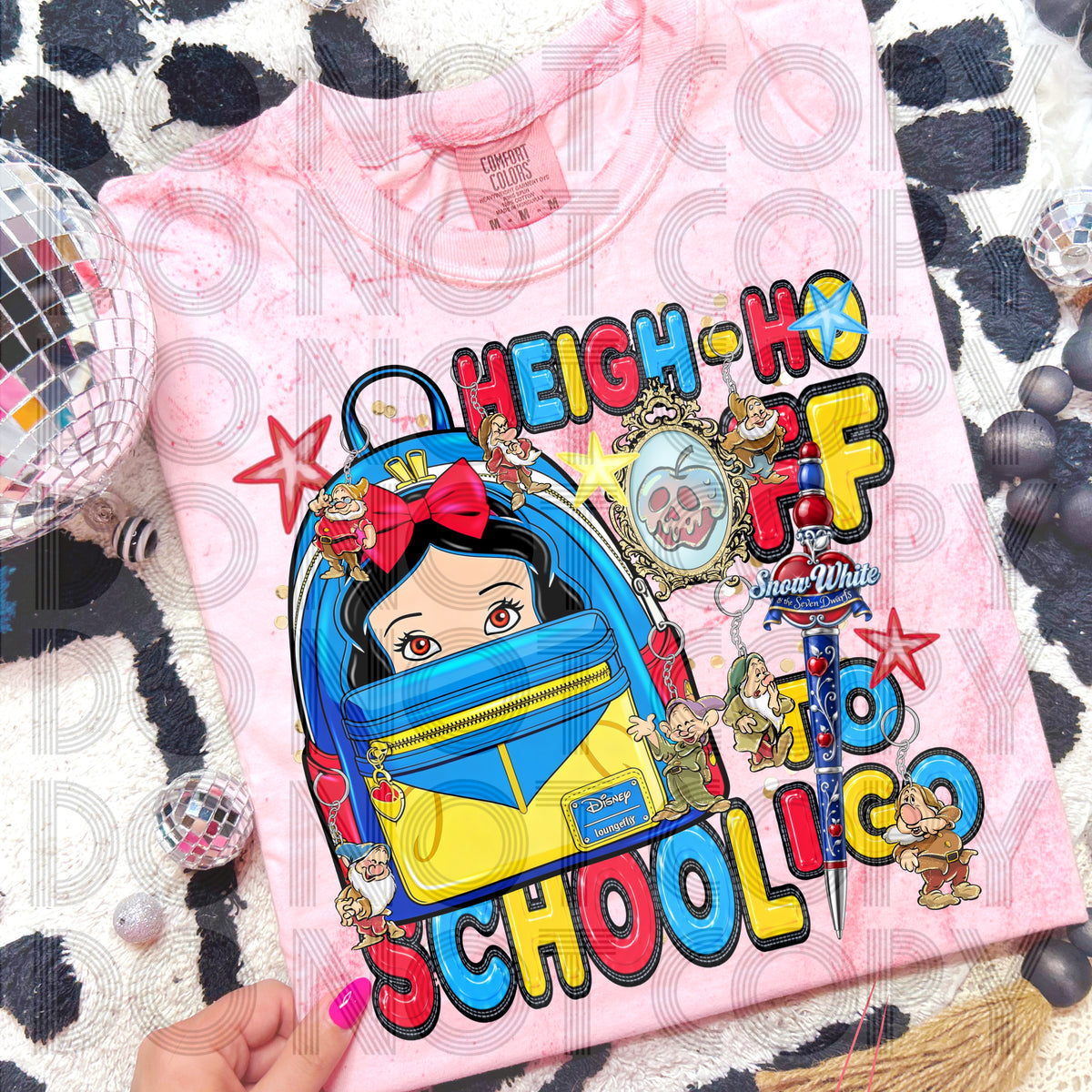 Heigh-ho off to school I go backpack (RHD) DTF Transfer