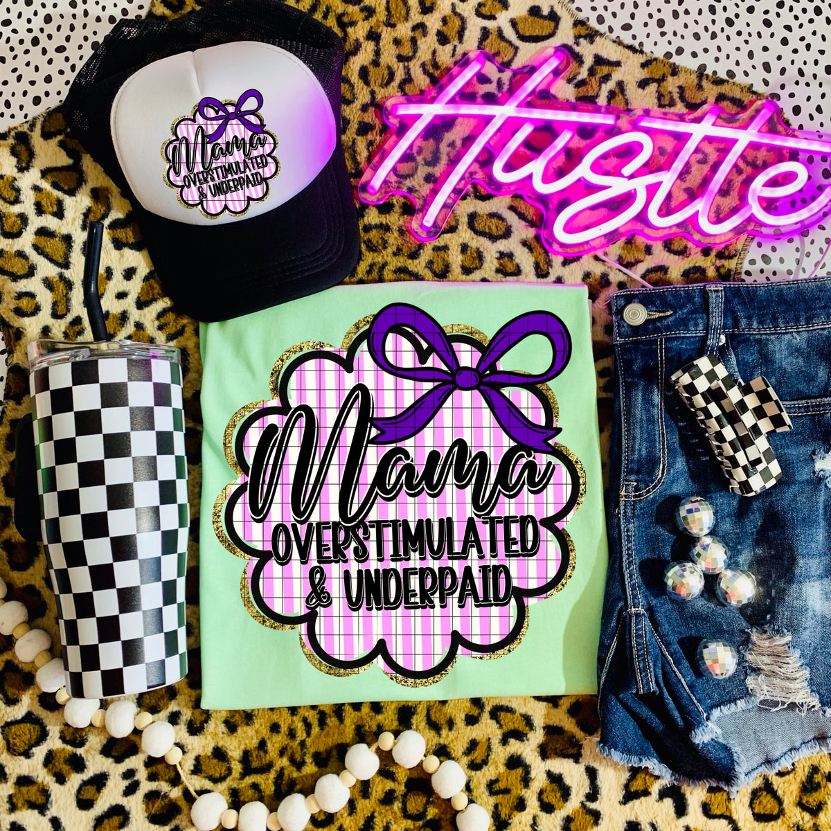 Mama overstimulated & underpaid (DD) DTF Transfer