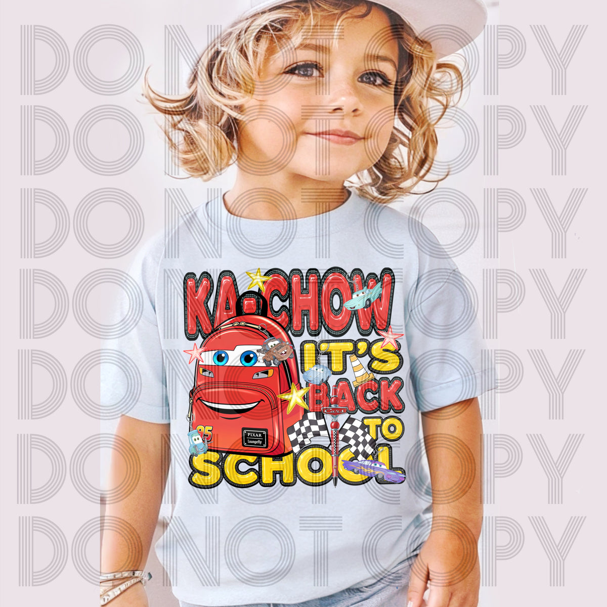 Ka-chow it's back to school backpack (RHD) DTF Transfer