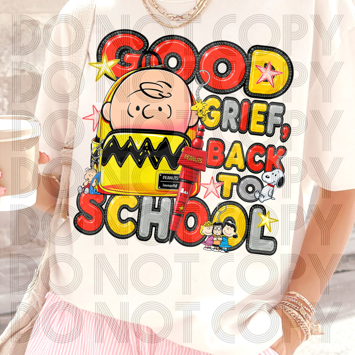 Good grief, back to school backpack (RHD) DTF Transfer