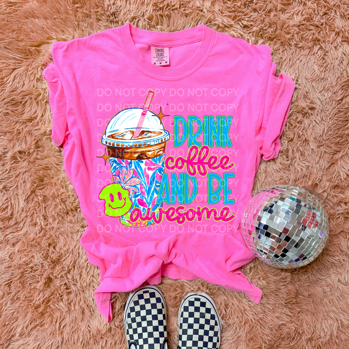 Drink coffee and be awesome (SCG) 102110 DTF transfer