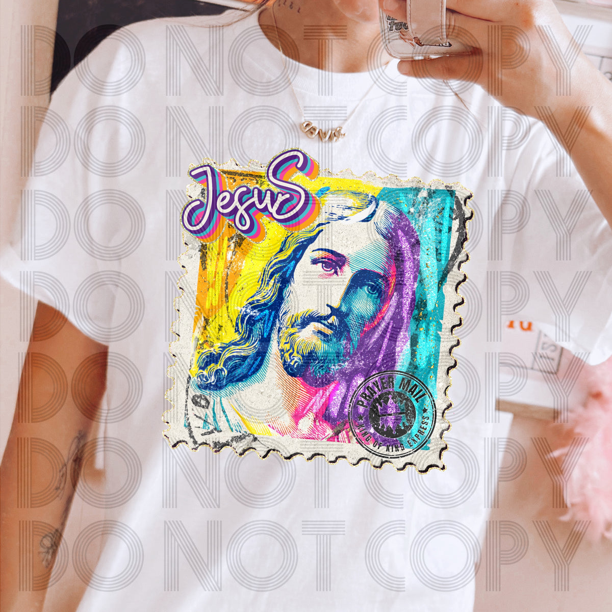 Jesus stamp RENEWED DTF transfer