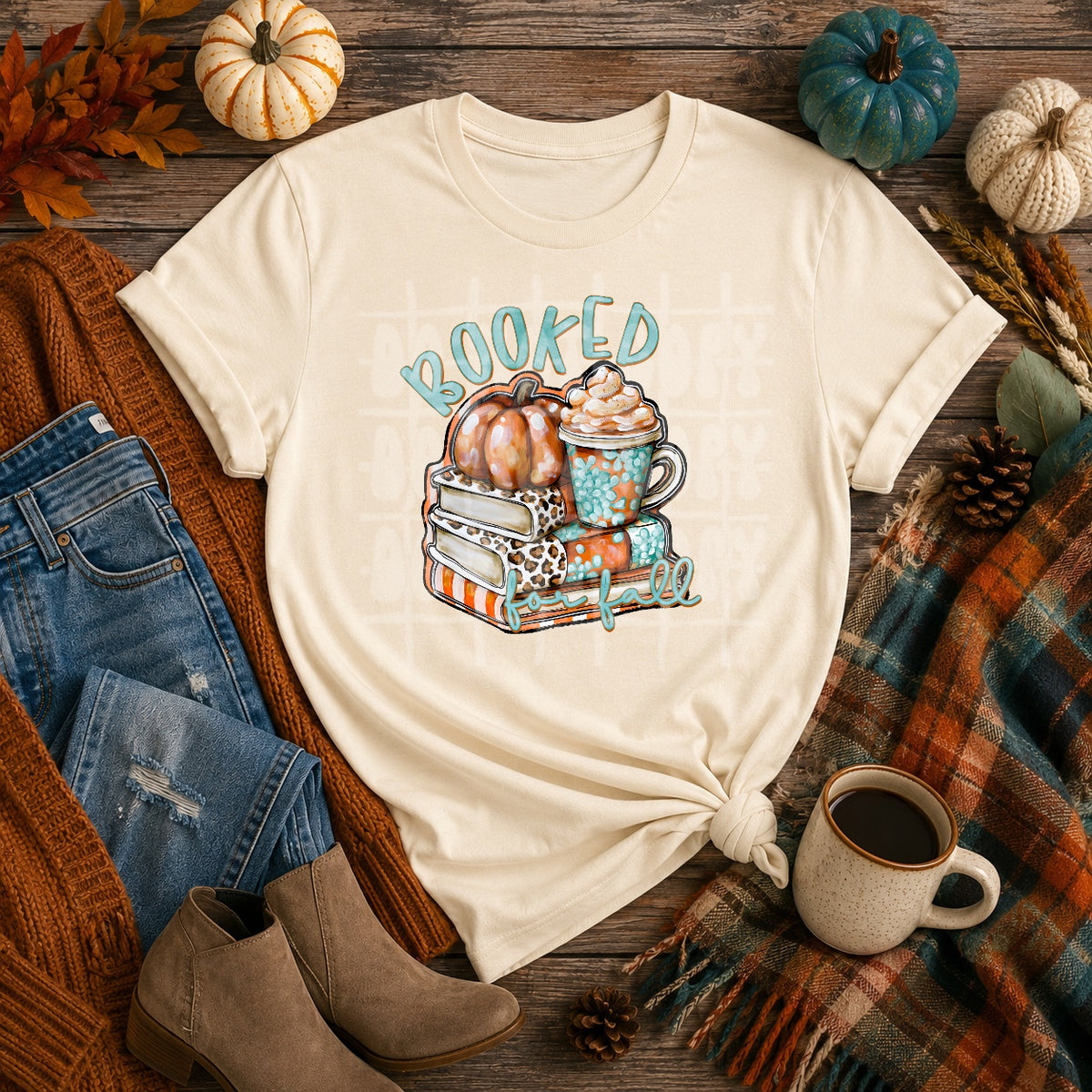 Booked for fall pumpkin and latte (PH) DTF Transfer