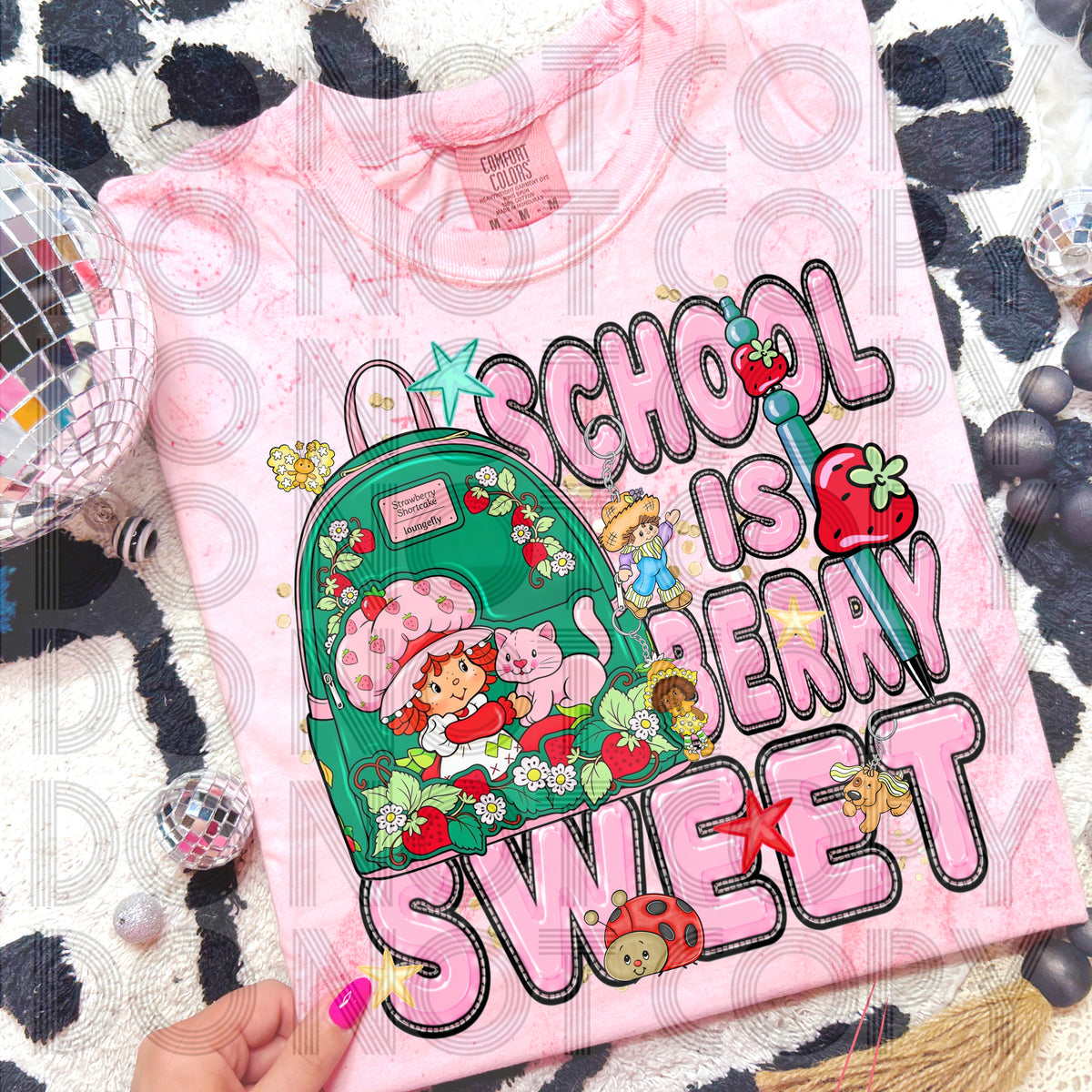 School is berry sweet backpack (RHD) DTF Transfer