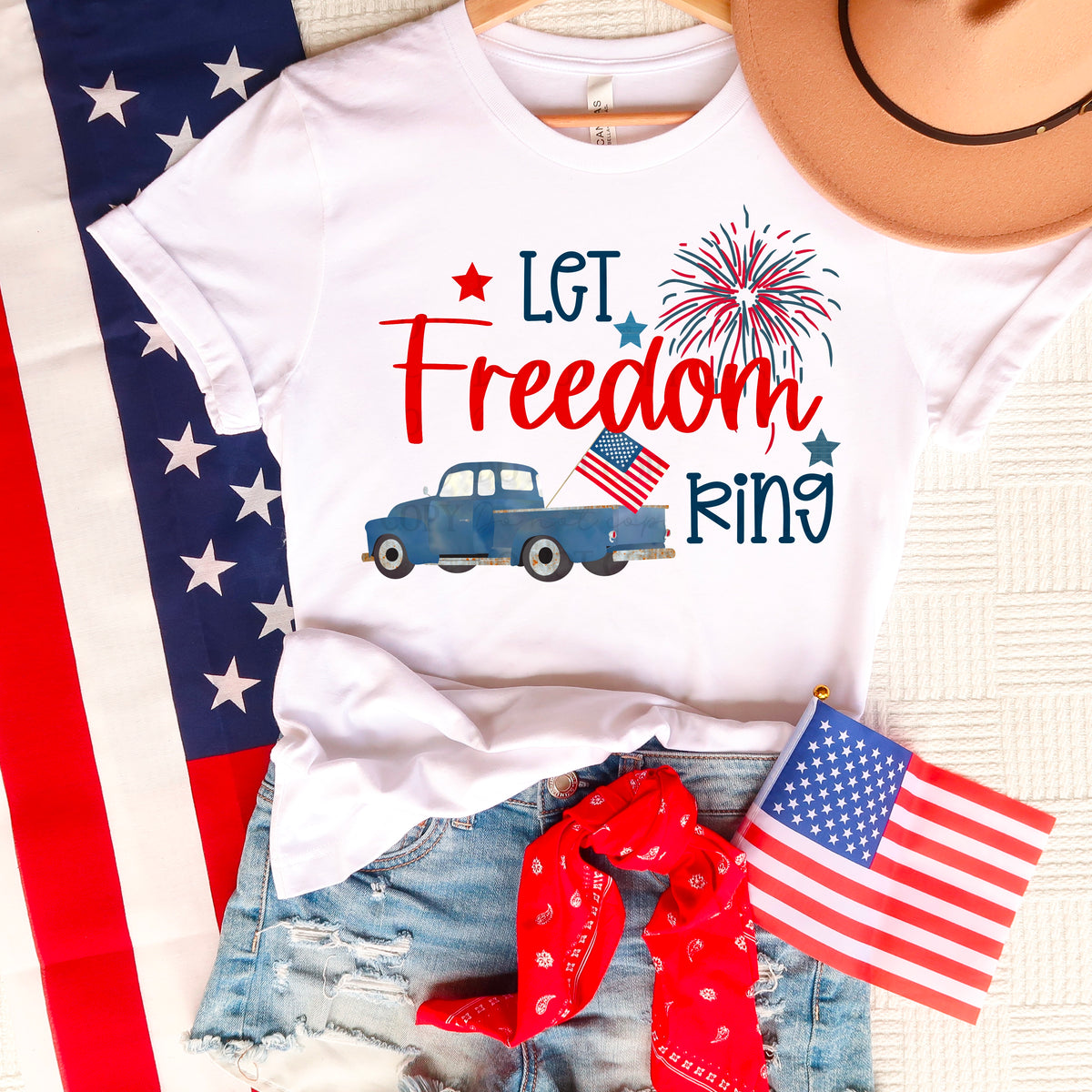 Let freedom ring Truck (ABD) DTF transfer