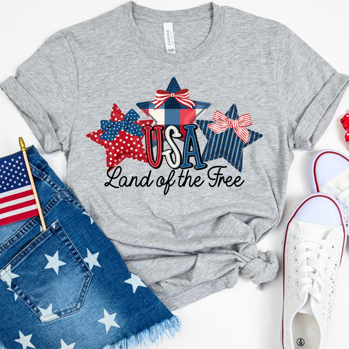 USA Land of the free 3 stars (ABD) DTF transfer