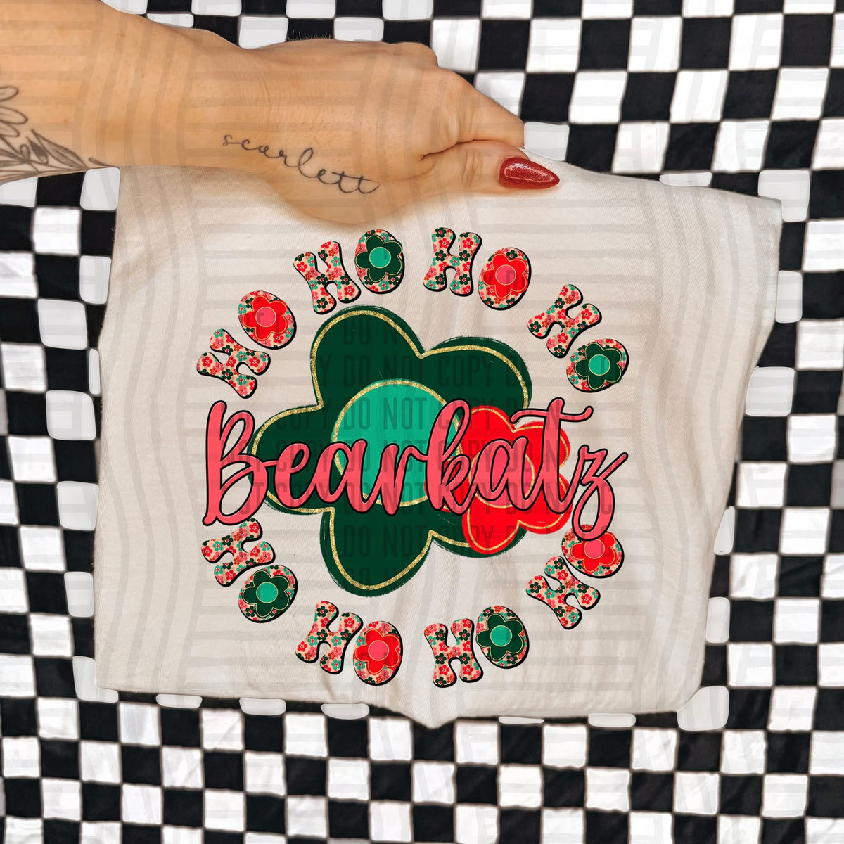 Bearkatz Ho Ho Ho Floral (Caplinger) DTF Transfers
