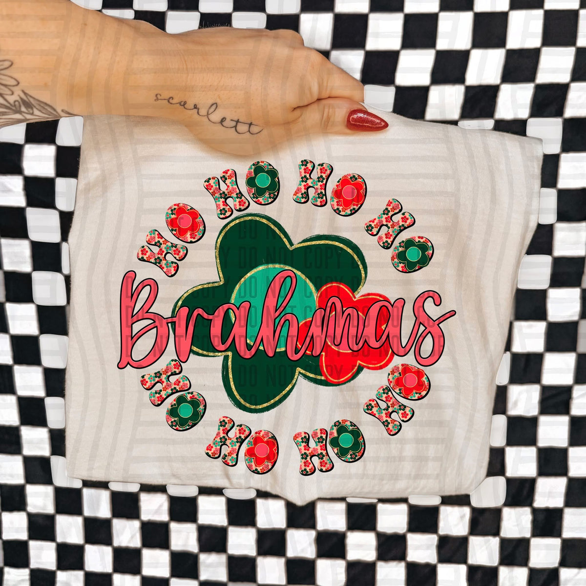 Brahmas Ho Ho Ho Floral (Caplinger) DTF Transfers