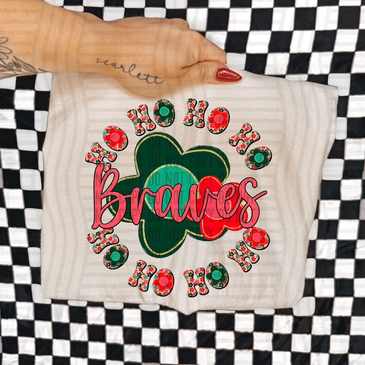 Braves Ho Ho Ho Floral (Caplinger) DTF Transfers
