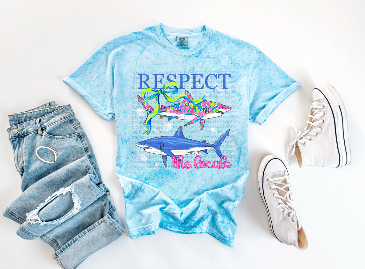 Respect the locals floral shark (SCG) DTF