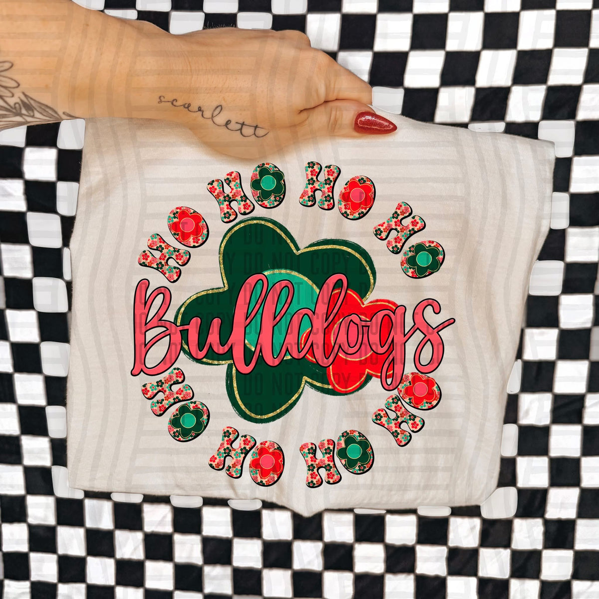 Bulldogs Ho Ho Ho Floral (Caplinger) DTF Transfers