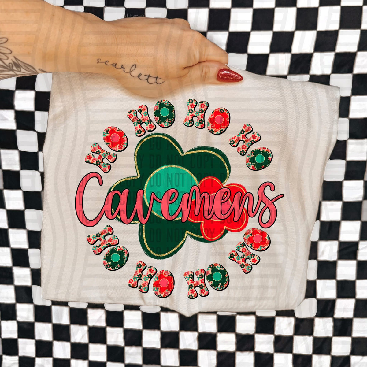 Cavemens Ho Ho Ho Floral (Caplinger) DTF Transfers