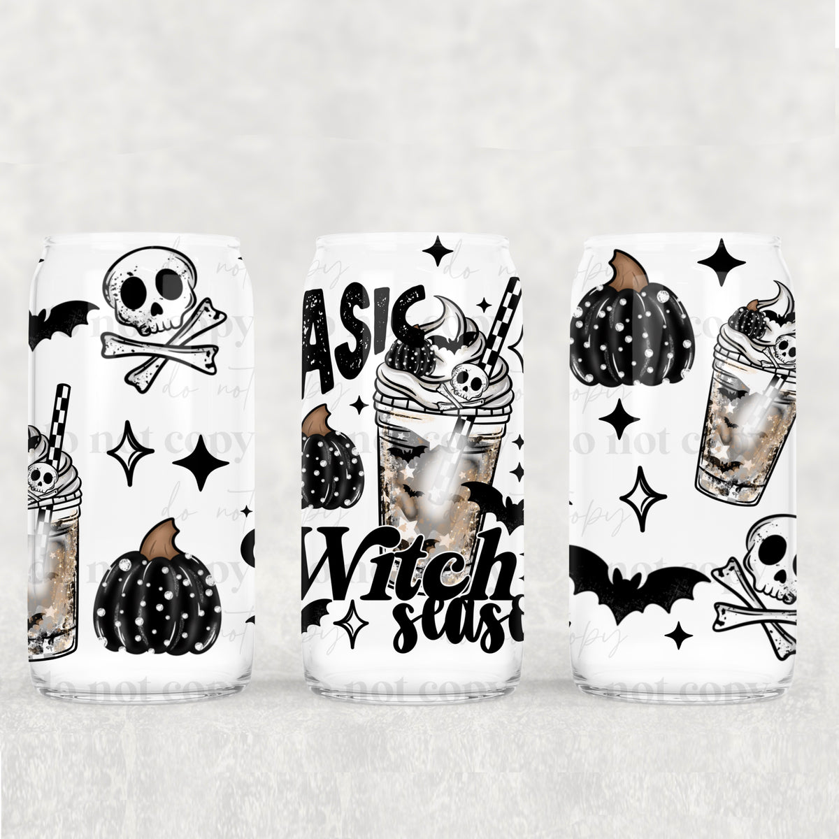 2364 basic bitch coffee and skulls (CSC) UV DTF WRAP