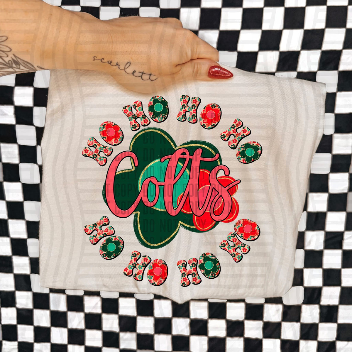 Colts Ho Ho Ho Floral (Caplinger) DTF Transfers