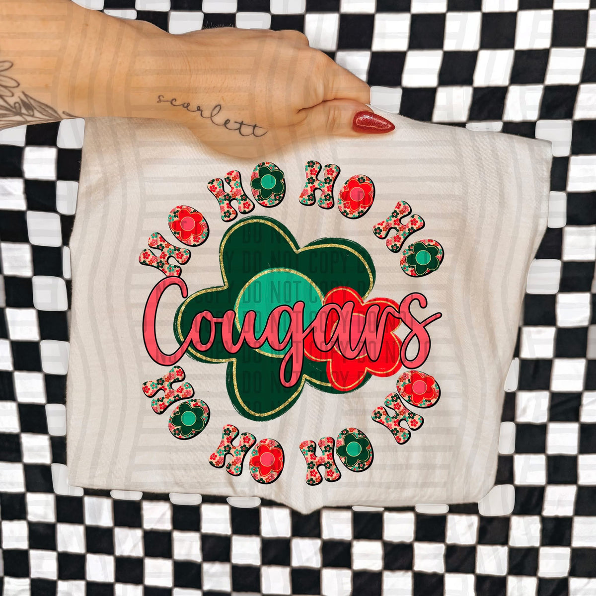 Cougars Ho Ho Ho Floral (Caplinger) DTF Transfers