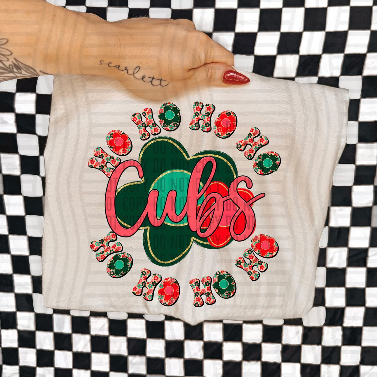 Cubs Ho Ho Ho Floral (Caplinger) DTF Transfers