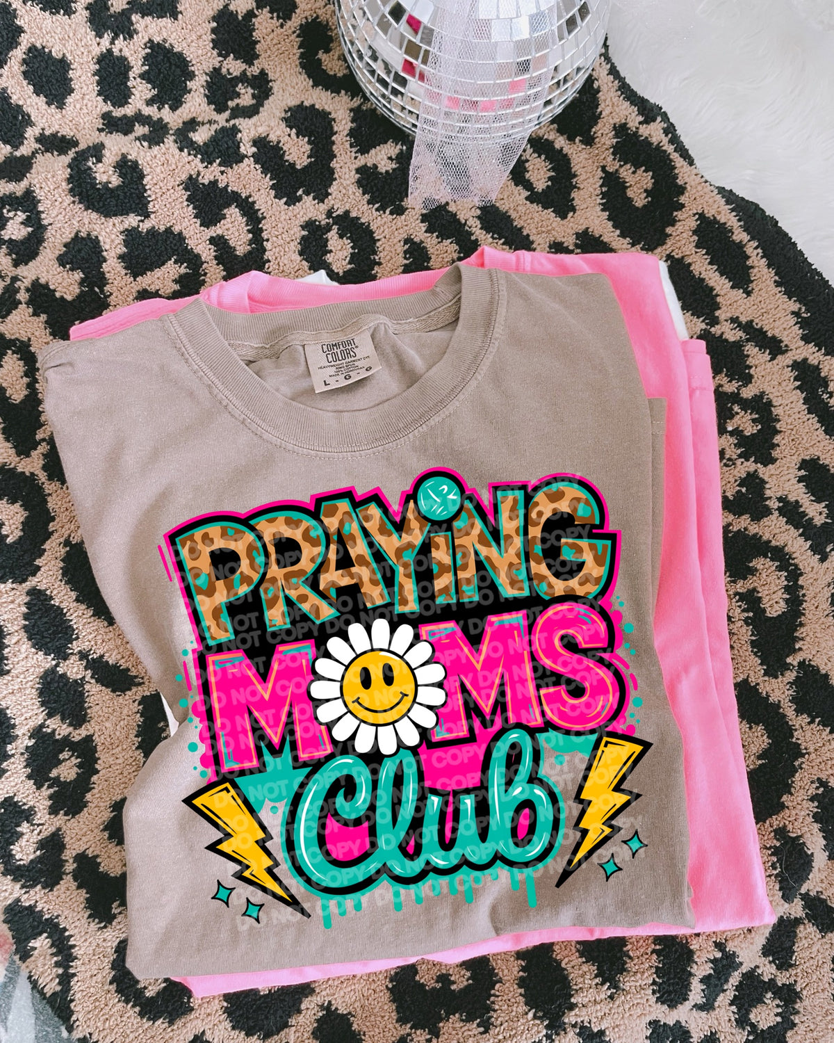 Praying moms club leopard and pink (SCG) 102114 DTF transfer