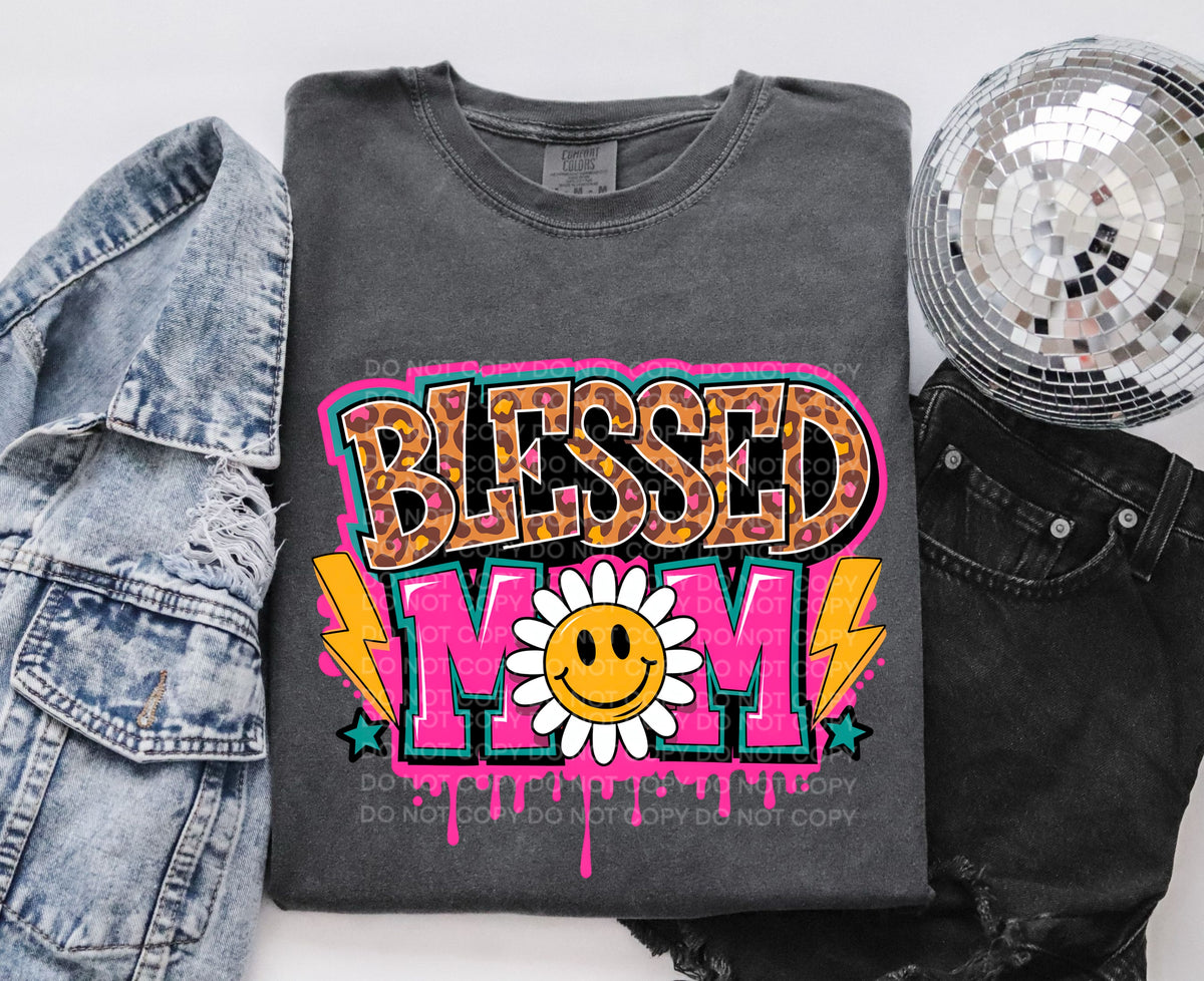 Blessed mom leopard and pink (SCG) 102115 DTF transfer
