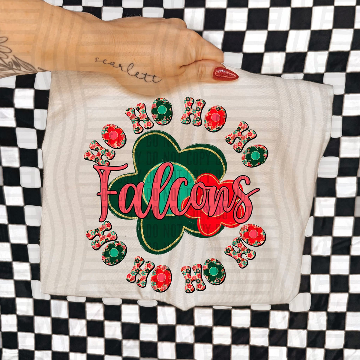 Falcons Ho Ho Ho Floral (Caplinger) DTF Transfers