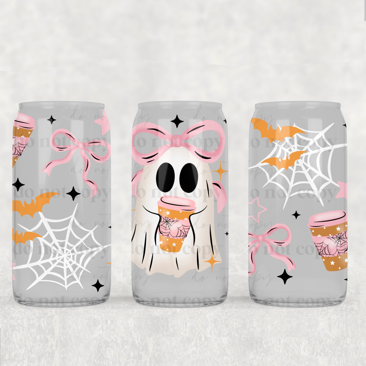 2379 ghost with pink bow (CSC) UV DTF WRAP