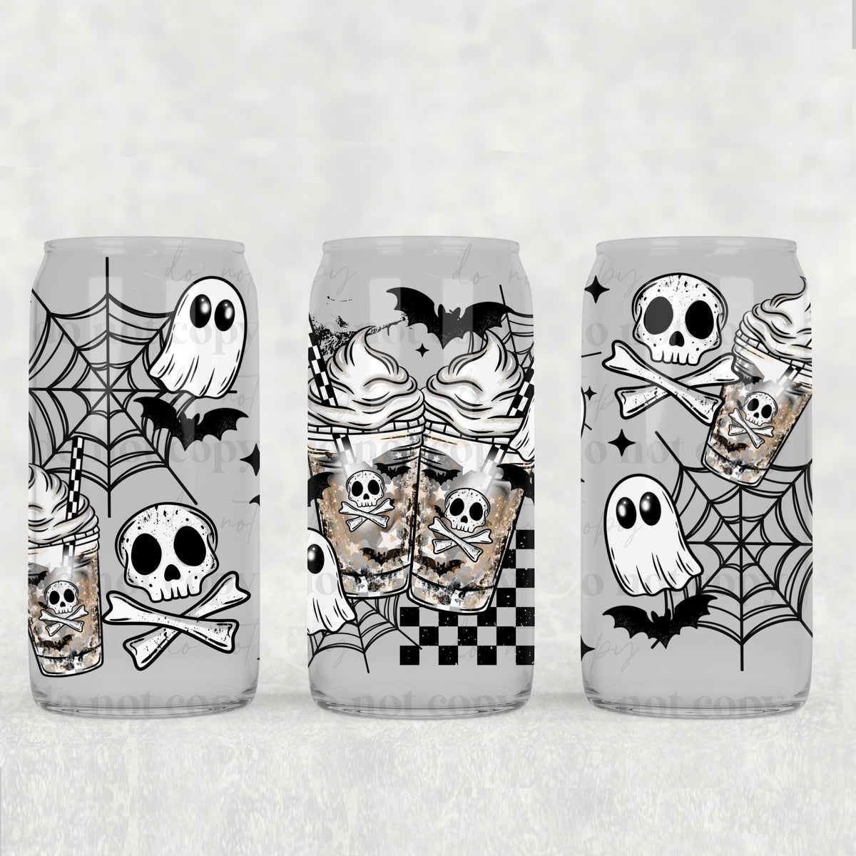 2382 skull ghost coffees (CSC) UV DTF WRAP