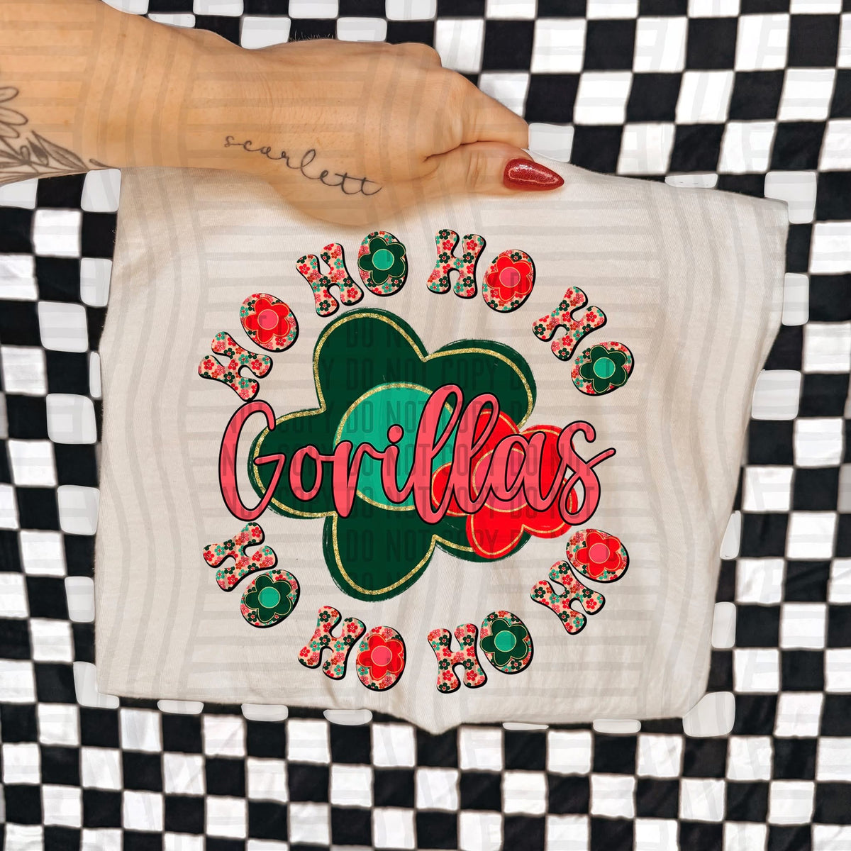 Gorillas Ho Ho Ho Floral (Caplinger) DTF Transfers