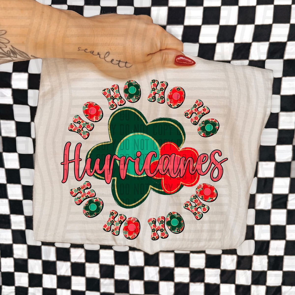 Hurricanes Ho Ho Ho Floral (Caplinger) DTF Transfers